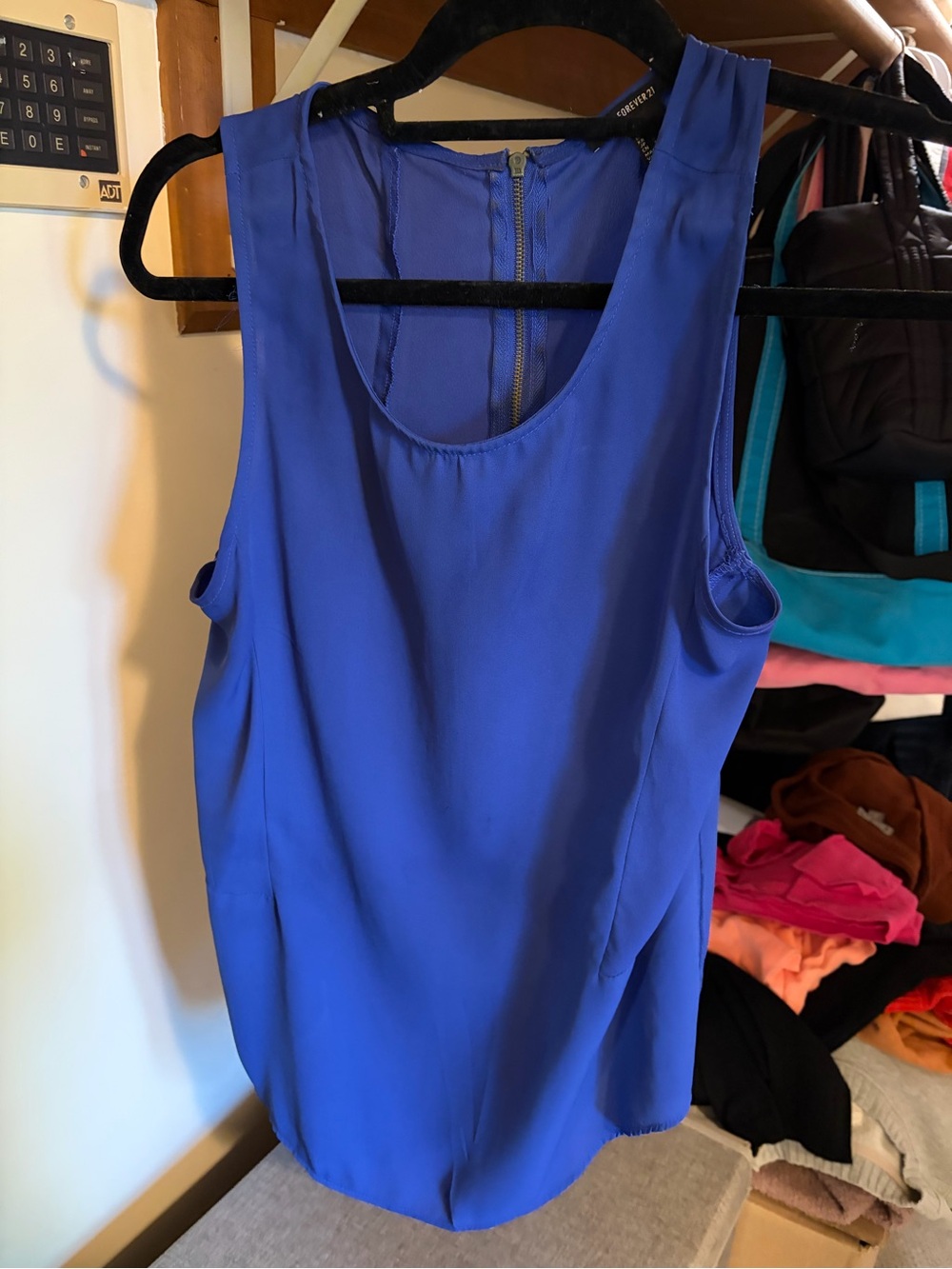 Forever 21 Royal Blue Sleeveless Chiffon Going Out Top